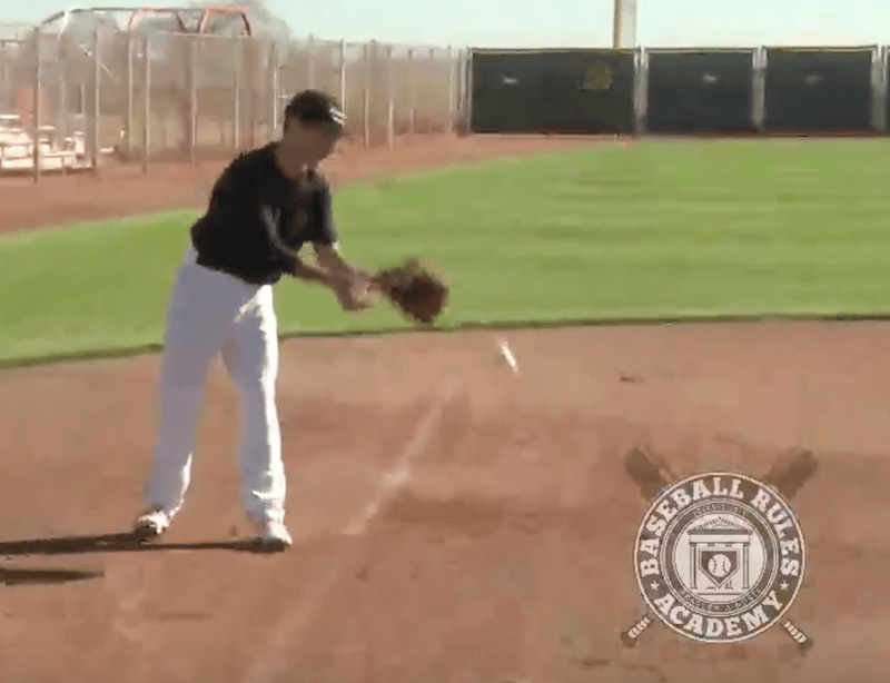 Pop Up Touches Infielders #39 Glove in Foul Territory but Lands in Fair