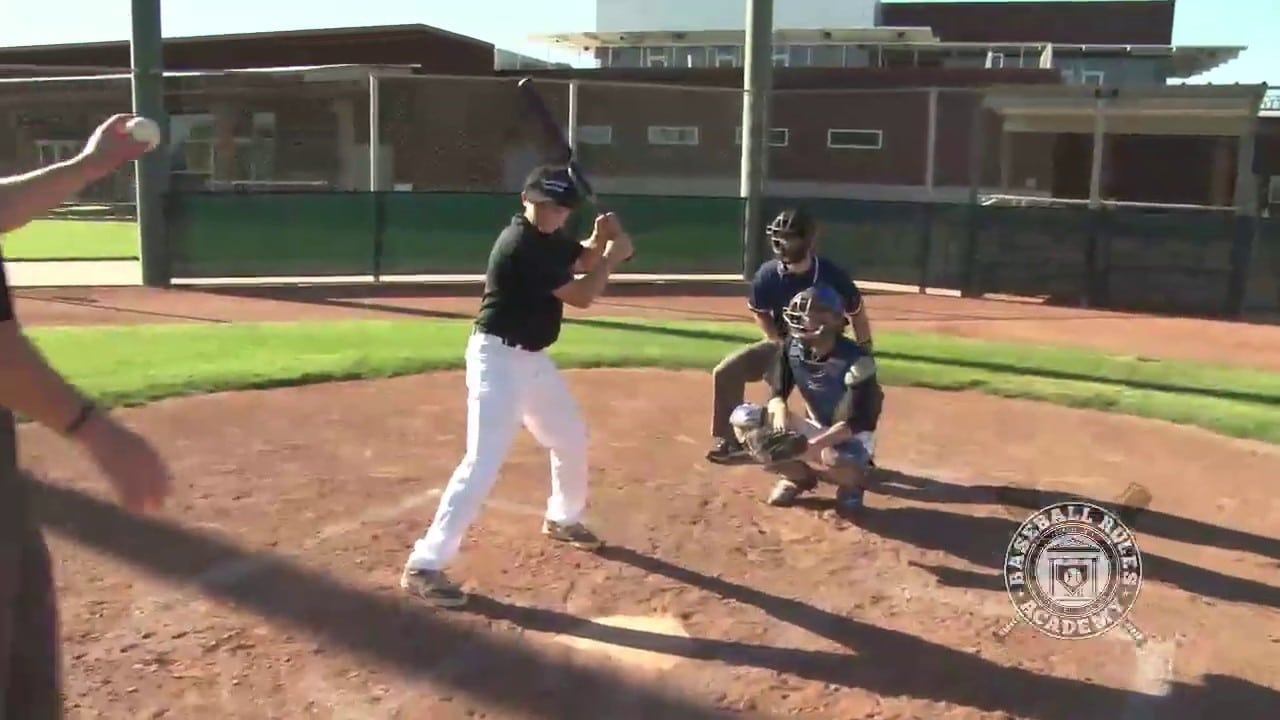 Batter Never Swings but Pitch Hits Bat and Rolls into Fair Territory