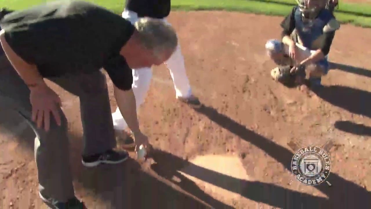 Batter Never Swings but Pitch Hits Bat and then Touches Him in the