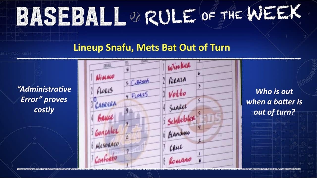 Lineup Snafu Mets Bat Out of Turn Baseball Rules Academy