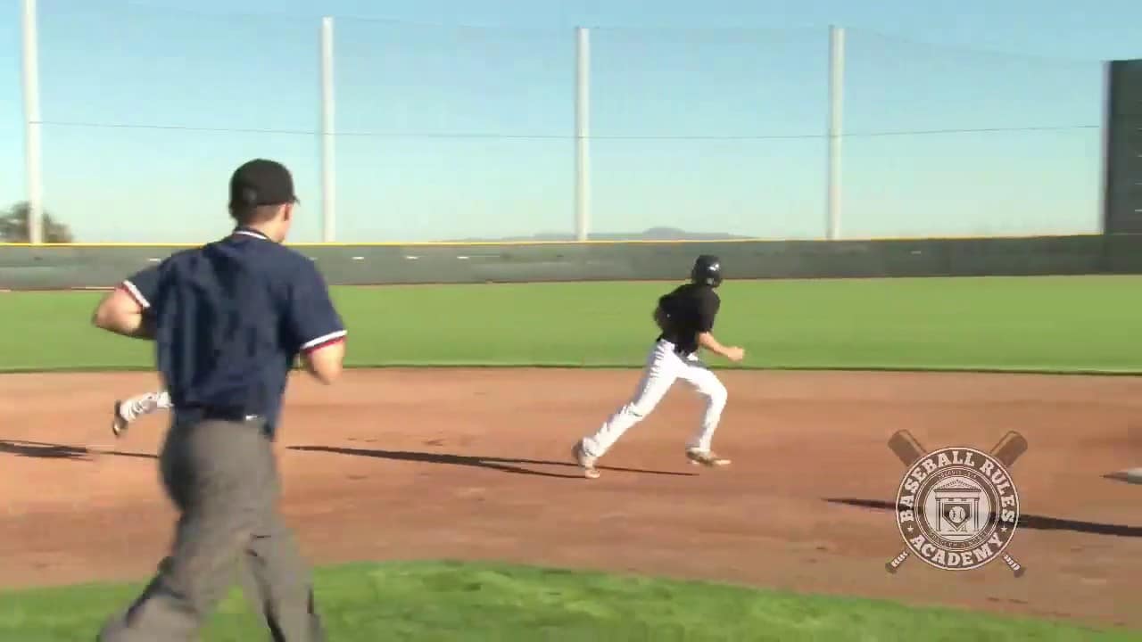 Two Runners End Up on the Same base. The Trailing Runner was Forced to