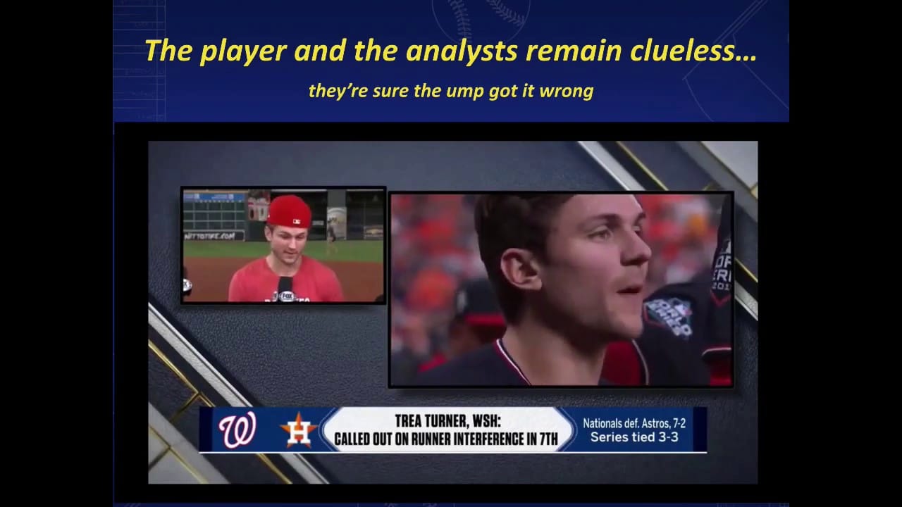 Trea Turner World Series Runner's Lane Interference Baseball Rules