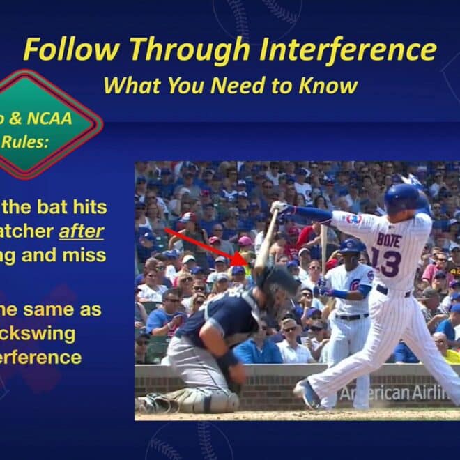 BACKSWING (FOLLOWTHROUGH) HITS CATCHER Baseball Rules Academy