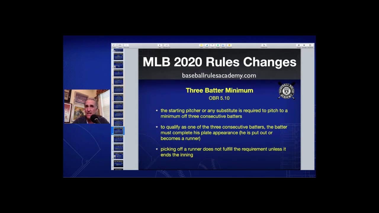 MLB 2020 Rule Changes Three Batter Minimum Baseball Rules Academy