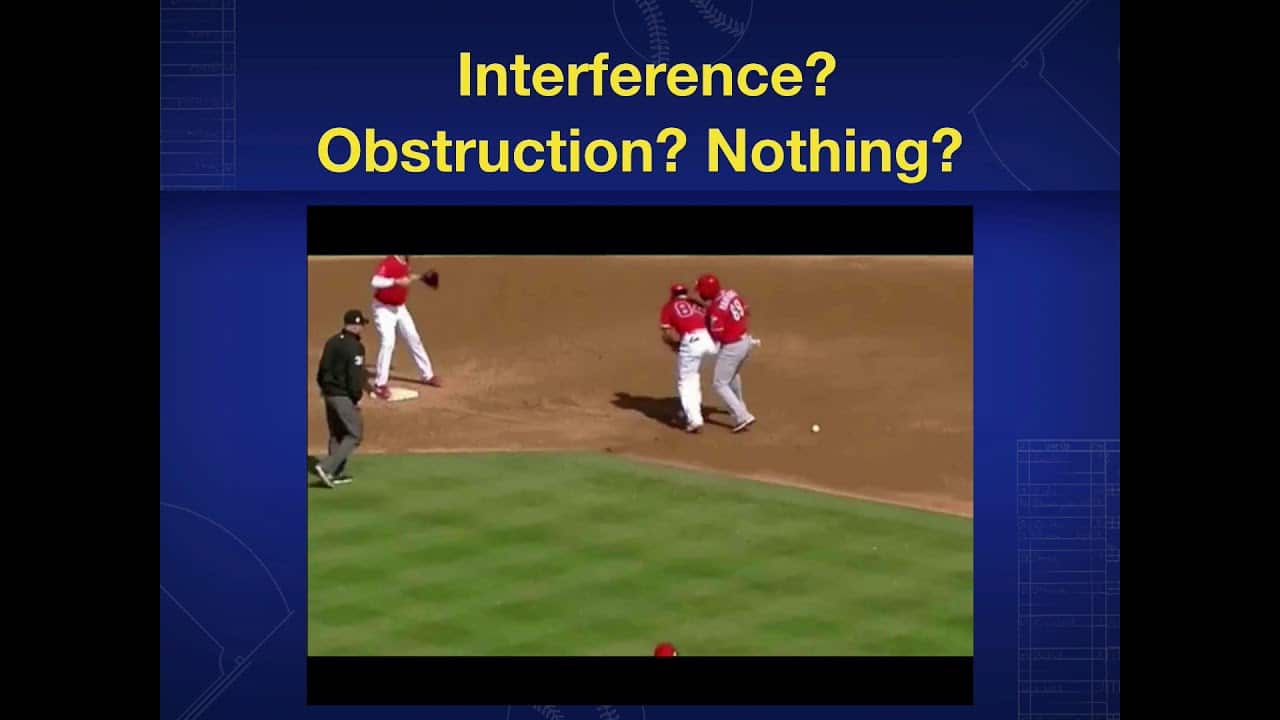 Runner Interference Call Changed to Fielder Obstruction - Baseball Rules  Academy