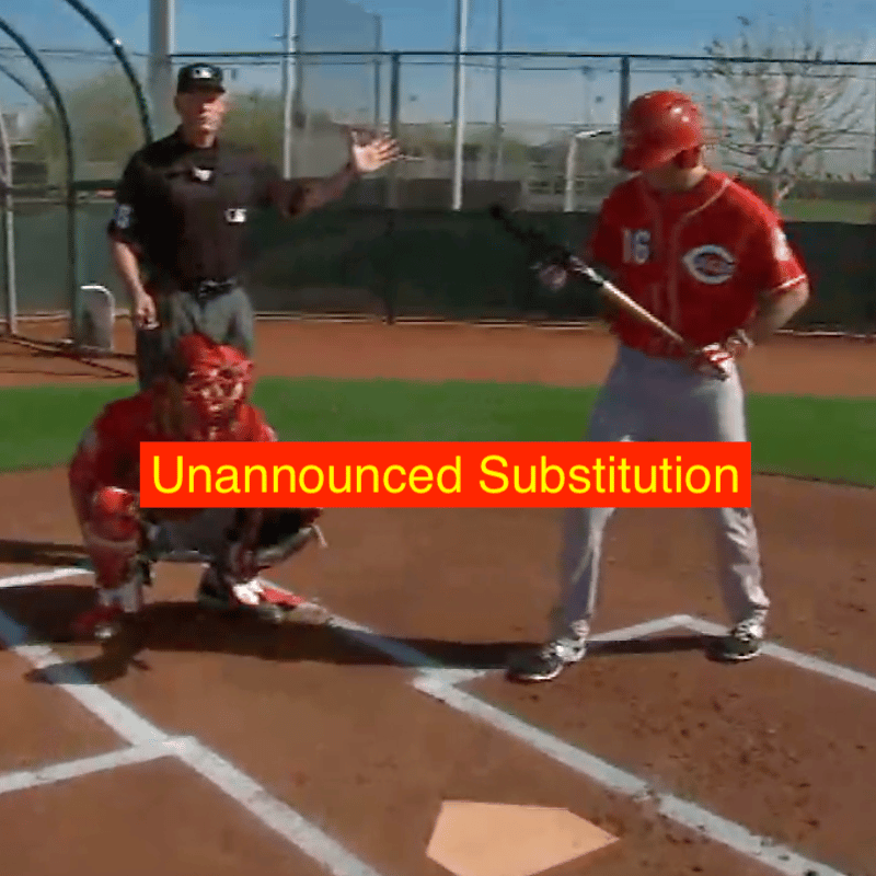 What happens if a player walks up to the batters box unannounced