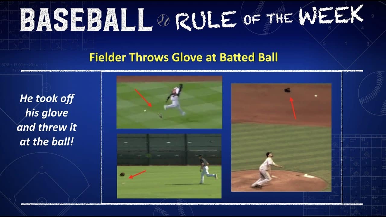 Fielder Throws Glove at Batted Ball Baseball Rules Academy