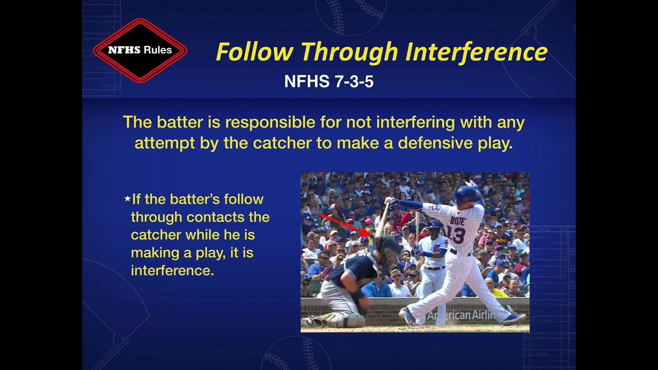 Follow Through Interference High School Rules (NFHS) Baseball Rules