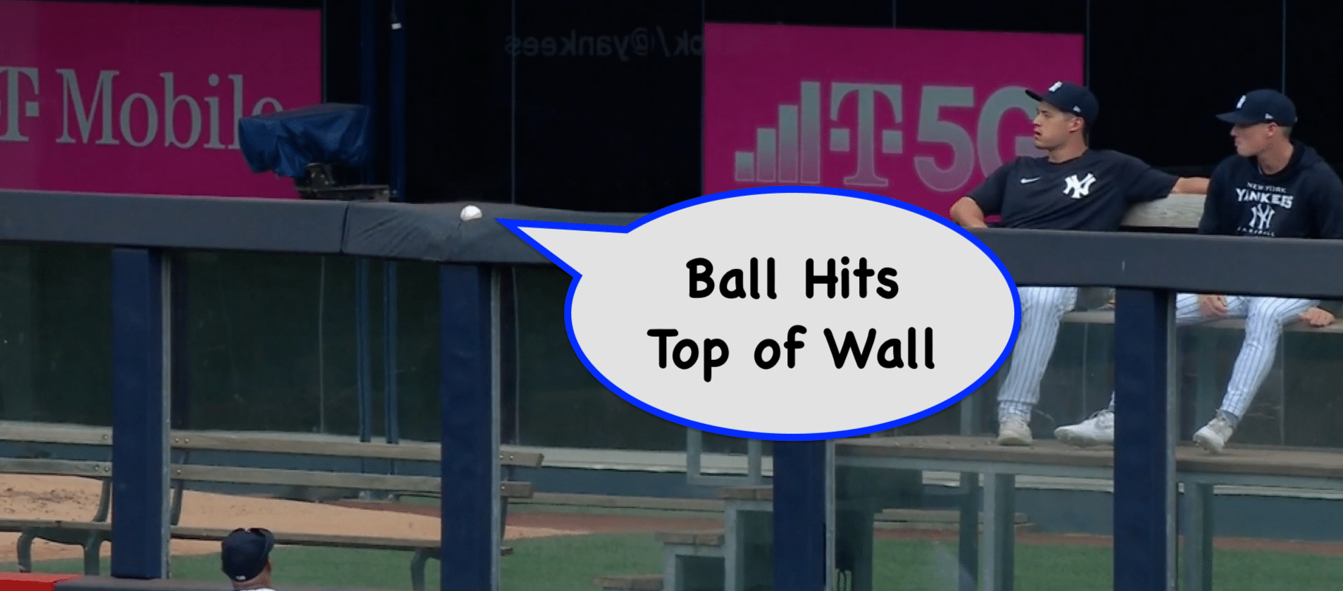 Batter Hits Ball That Bounces on Top of Wall Baseball Rules Academy