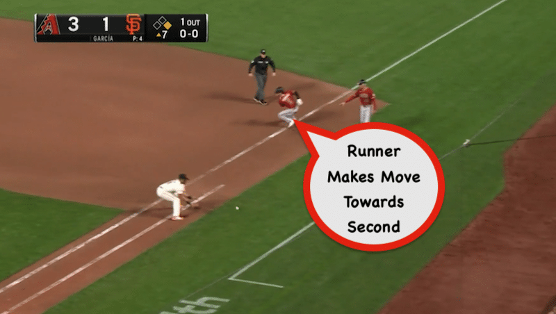 Batter Runner Intent Steps to Second Base - Baseball Rules Academy